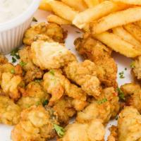 #13 Oyster Platter · Lightly breaded Chesapeake Bay oysters fried to your liking.