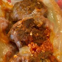 Meatball Parm Sub · Old style Meatballs, tomato sauce, parmesan, mozzarella