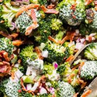 Broccoli Salad · broccoli, bacon, red onion, dry cranberries, almonds, goat cheese