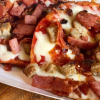 Pizza Bagels · Your choice of cheese, pepperoni, sausage, ham, bacon, onions, peppers, or mushrooms