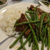 Veal Ribs & String Bean On Rice · 