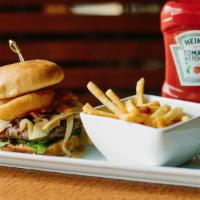 The Bbq Burger · Grilled to perfection, this burger is sure to win you over with slices of crispy bacon and C...