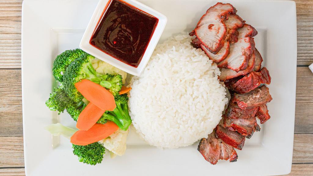 Chinese Barbecue Pork · Roasted pork cutlets, served with a side of spicy Chinese BBQ sauce.