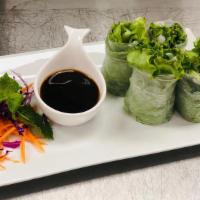 Fresh Rolls · Choice of tofu or shrimp with lettuce, basil and thin, noodles wrapped in clear rice oeoer, ...