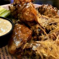 Buffalo Wings (15 Pieces) · Served with celery and your choice of blue cheese or ranch dressing.