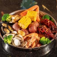 Seafood Platter (Small) · Snow crab, whole shrimp, crawfish, mussels, clams, corns and potatoes *not sold by the pound...