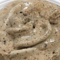 Oreo & Cookie Dough Sundae · Oreo frozen yogurt with chocolate sauce, whipped cream, Oreo crumbs and chocolate chip cooki...