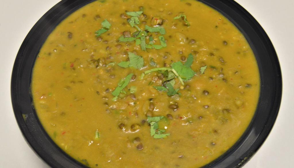Daal Makhani & Rice · Black gram, kidney Beans, Onion, ginger-garlic paste, chili powder, turmeric, cumin seeds, coriander and spices.