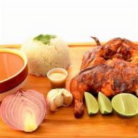  Pollo Entero + Arroz Y Habichuelas / Whole Chicken + Rice And Beans · 
