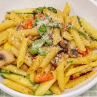 Penne Pasta · Build your own pasta with your choice of sauce, toppings, and garnishes!