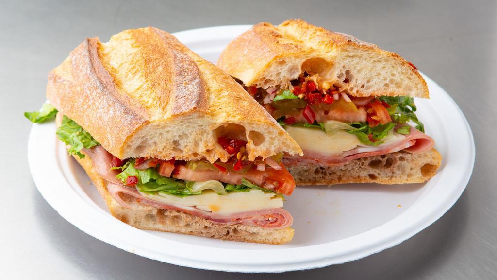 Italian Sandwich · Mortadella | hot capicola | Genoa salami provolone.