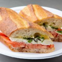Caprese Sandwich · Mozzarella | tomato basil olive oil balsamic vinegar.