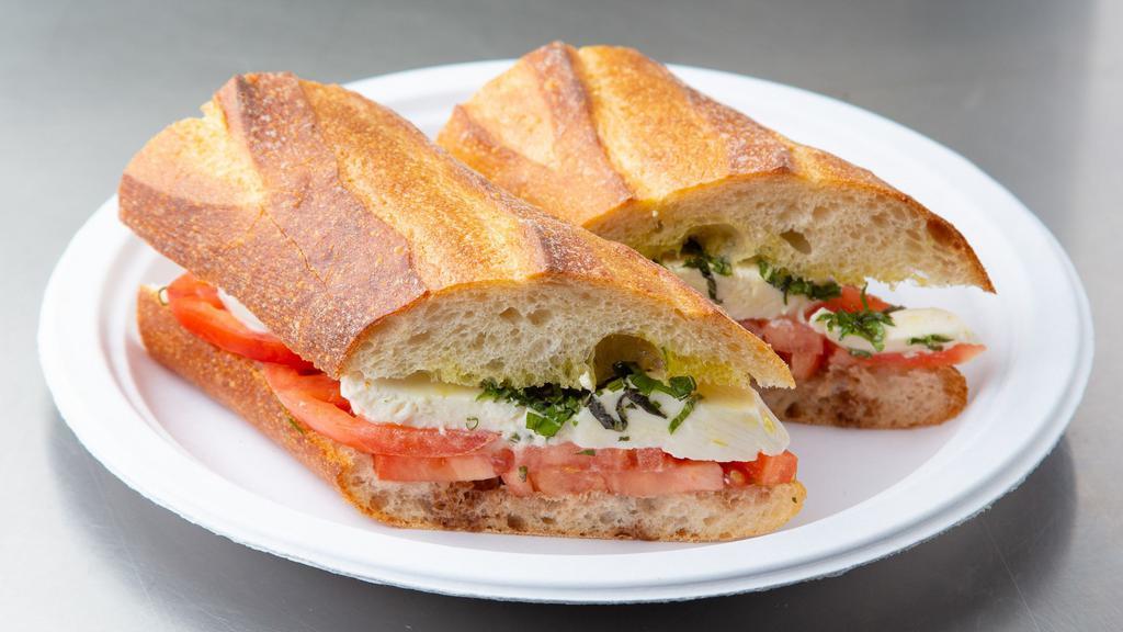 Caprese Sandwich · Mozzarella | tomato basil olive oil balsamic vinegar.