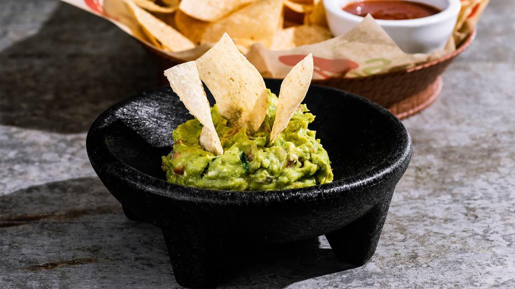 Fresh Guacamole · Made fresh daily. Served with warm corn tostada chips and fresh salsa. 1140 cal.