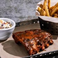 Baby Back Ribs (Half Order) · Served with fries and coleslaw. 1380-1440 cal.