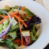 Joe'S House · mixed greens, cucumbers, red onion, tomatoes, carrots, house-made focaccia croutons, with ch...
