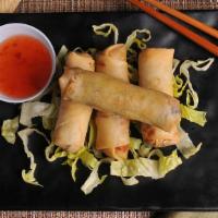Vegetable Spring Roll · Gluten free. Chinese cabbage, wood ear mushroom, carrot and vermicelli. Four (4) spring roll...