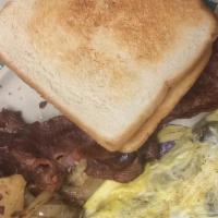 Cheese Omelet · 3 Eggs, cheese, home fries, & Toast
