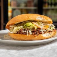 Tortas · Made with lettuce, tomatoes, avocados, jalapeño, and mayo and choice of meat.