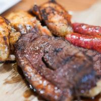 Bbq ( Churrasco ) · 3 Sides , 2 Picanhas, 2 Sausages and 3 pieces of Chicken