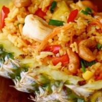 Pineapple Fried Rice · Choice of chicken, beef, or pork.