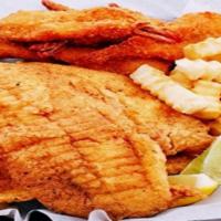 Fried Flounder Fillet (2Pc) · Crispy fried flounder fillet, served with bread on the side. We fry in premium canola oil.