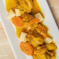Curry Chicken · All platters come with one size only (large) with your choice of protein with 2 sides. serve...