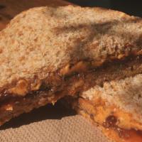 Peanut Butter & Jelly · Organic peanut butter, organic strawberry preserves, organic chia, organic sprouted grain br...