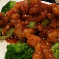 General Tso'S Chicken · Spicy. Chunks of chicken sautéed in a special hot Hunan sauce. Served with rice. Spicy.