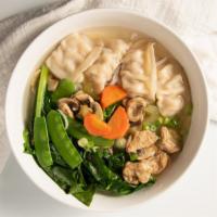 Vegetarin Pho · Vegetable dumplings, fried tofu, fresh mushrooms, snow peas, napa cabbage, thin rice noodles...
