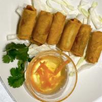 Vegetable Spring Roll Vermicelli · Served with fried vegetable spring rolls, lettuce, pickled radish and radish and carrot over...