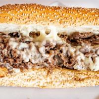 Cheesesteak · Sliced Ribeye, Copper Sharp cheese, on a seeded roll.