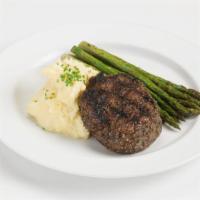 Prime Sirloin · Classic sirloin served with buttery mashed potatoes and seasonal vegetables.