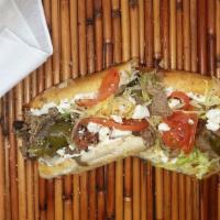 Steak Cheese Combo Sub · With grilled mushroom, onion and pepper.