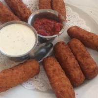 Mozzarella Sticks · Your choice of our house marinara or ranch dressing on the side.