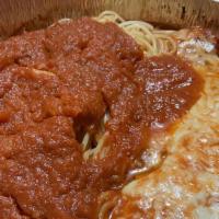 Chicken Parmigiana (36) · Breaded chicken topped with fresh tomato sauce and mozzarella cheese.