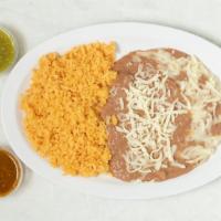 Tag Team · Refried beans and rice.