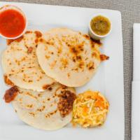 Beans & Cheese Pupusa · Thick corn tortilla stuffed with delicious mixture of cheese. Slow cooked over grill, there ...
