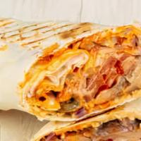 Tilapia Burrito · Flour tortilla serve with rice, red beans, grilled tilapia, lettuce, pico de gallo, sour cre...