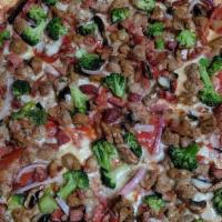 Rome Special Pizza · Pepperoni, sausage, hamburger, onions, broccoli, green peppers, mushrooms, black olives and ...