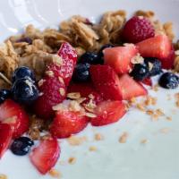 Homemade Granola · Gluten-Free. vanilla citrus yogurt, berries, wild honey.
