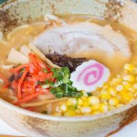 Miso Ramen / Spicy Miso Ramen · Our tonkotsu broth infused with miso-flavored wavy noodle soup topped with marinated chashu ...