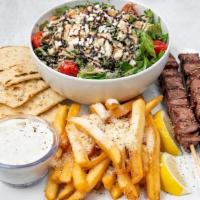 Make Your Platter · Your choice of protein served with two sides, your choice of sauce and a pita bread.