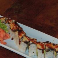 Super Dragon Roll (12 Pieces) · Crabstick and avocado topped with eel.