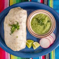 Burritos · All burritos are wrapped in a flour tortilla and are stuffed with onion, cilantro, choice of...