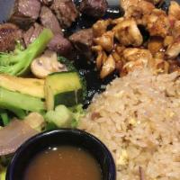 Hibachi Chicken (9 Oz) · Served with soup salad fried rice and garden fresh vegetables.