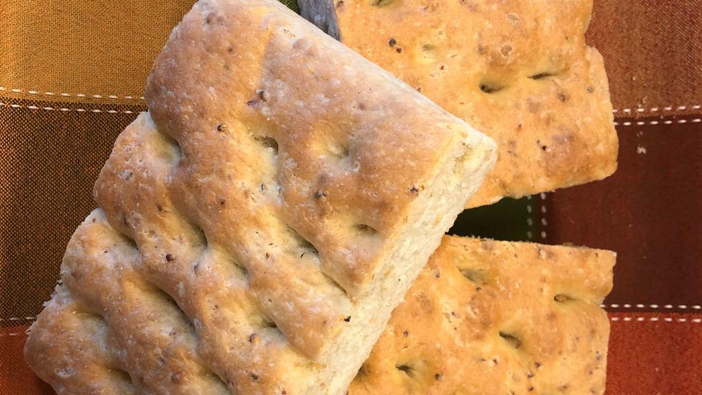 Focaccia - Tuesday & Saturday Only · Traditional focaccia made the Italian way with herbs and spices. We’ll make one of our delicious sandwiches on it or take a sheet home as the perfect finish to your dinner.