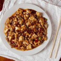 Szechuan Spicy Tofu / 麻婆豆腐 · Hot. With minced pork or meatless.