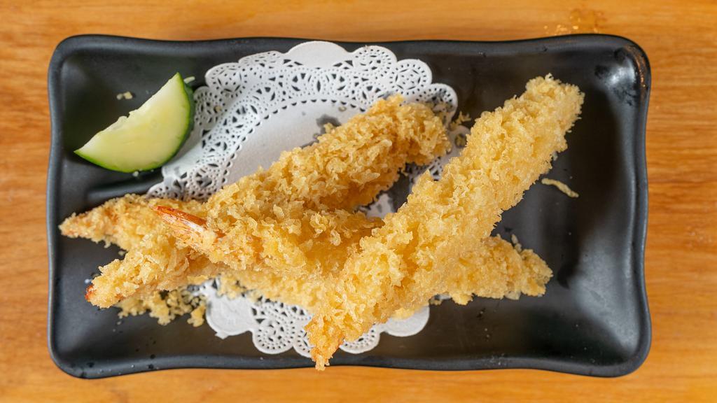 Shrimp Tempura Appetizer · four pieces of tempura shrimp.