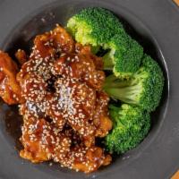 Sesame Chicken · Chunks of white meat chicken lightly batter in special chef's sauce.